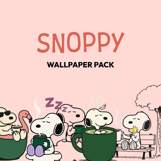 ☕️ Snoopy Coffee Pack — Clean iPhone Wallpapers